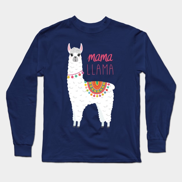 Mama Llama Long Sleeve T-Shirt by nmcreations